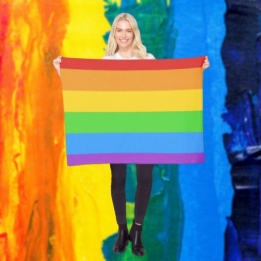 Couverture Polaire Fierté Douillette : Drapeau Arc-en-Ciel