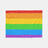 Couverture Polaire Fierté Douillette : Drapeau Arc-en-Ciel (Devant (Horizontal))