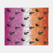 Couverture Polaire Fierté lesbienne Chat Noir - Mystique Sorcière (Devant (Horizontal))