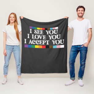 Couverture Polaire Fierté LGBT Je Vois L'Amour Accepter Votre Soutien