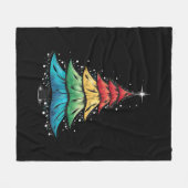 Couverture Polaire Fierté LGBTQ Arc-en-ciel Drapeau Gay Arbre de Noël (Devant (Horizontal))