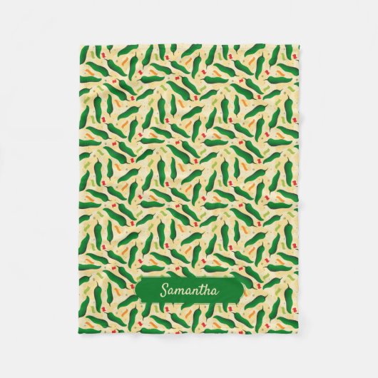 Couverture Polaire Fiesta Fun Green Chili Motif (Devant)