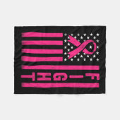 Couverture Polaire Fight Breast Warrier American Flag Cancer du sein  (Devant (Horizontal))