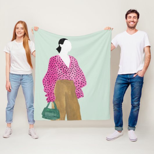 Couverture Polaire Figure de mode debout - Pointe Polka haut (En situation)