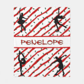 Couverture Polaire Figure Patinage Noël Parsemer Rouge Blanc (Devant)