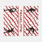 Couverture Polaire Figure Patinage Noël Parsemer Rouge Blanc (Devant (Horizontal))