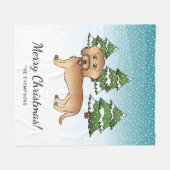 Couverture Polaire Fil À Roue Haineux Dachshund Dans Une Forêt D'Hive (Devant (Horizontal))