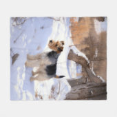 Couverture Polaire Fil Fox Terrier Laisser neiger Noël (Devant (Horizontal))