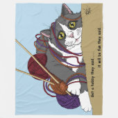 Couverture Polaire Fil Tricot drôle Chat (Devant)
