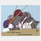 Couverture Polaire Fil Tricot drôle Chat (Devant (Horizontal))