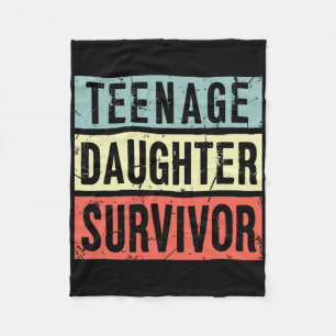 Couverture Polaire Fille adolescente Survivante Funny Papa Maman Mère