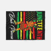 Couverture Polaire Fille afro Juneteenth faisant le dab princesse noi (Devant (Horizontal))