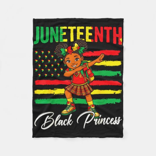Couverture Polaire Fille afro Juneteenth faisant le dab princesse noi (Devant)
