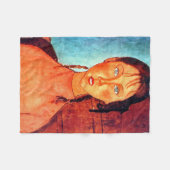 Couverture Polaire Fille aux nattes, Modigliani (Devant (Horizontal))