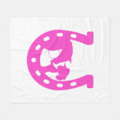 Couverture Polaire Fille avec cheval et Casquette occidental Hot rose (Devant (Horizontal))