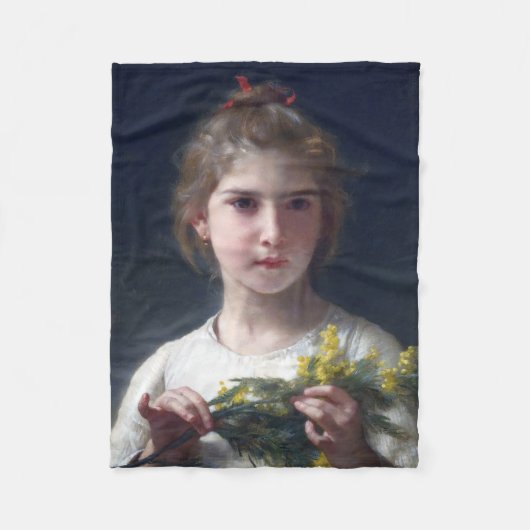 Couverture Polaire Fille avec Mimosa, Bouguereau (Devant)