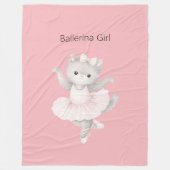 Couverture Polaire Fille ballerine chaton gris (Devant)