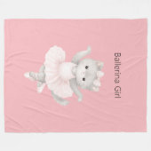 Couverture Polaire Fille ballerine chaton gris (Devant (Horizontal))