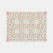 Couverture Polaire Fille Bébé Floral Gingham Fraises d'Été (Devant (Horizontal))