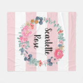 Couverture Polaire Fille-bébé rose pâle personnalisée Wreath (Devant (Horizontal))