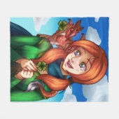 Couverture Polaire Fille chanceuse (Devant (Horizontal))