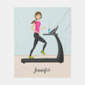 Couverture Polaire Fille Couchée Sur Un Tapis Illustration & Nom (Devant)