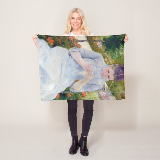Couverture Polaire Fille dans le jardin, Mary Cassatt (En situation)