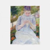 Couverture Polaire Fille dans le jardin, Mary Cassatt (Devant)