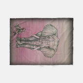 Couverture Polaire Fille de ballerine avec l'éléphant (Devant (Horizontal))