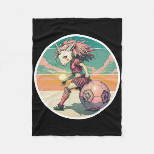 Couverture Polaire Fille de Football Anime Manga Licorne Rétro Filles