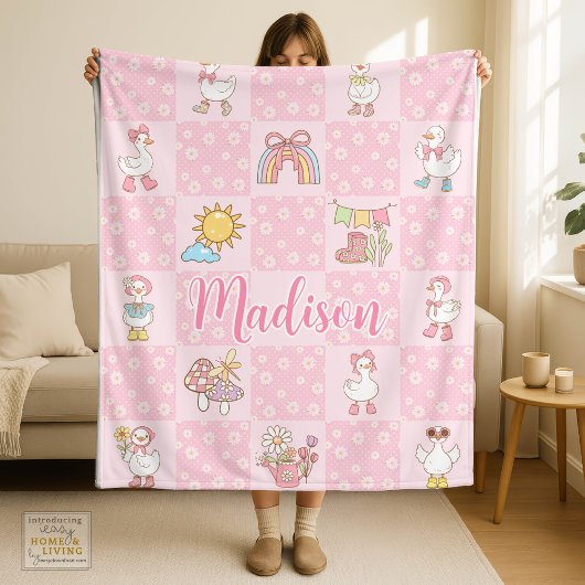 Couverture Polaire Fille de l'oie ridicule Design Rose