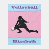 Couverture Polaire Fille de volley-ball rose, bleu, violet (Devant)