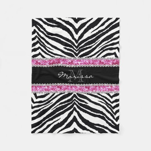 Couverture Polaire Fille décorée d'un monogramme de fausse pierre de (Devant)