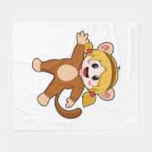 Couverture Polaire Fille en costume comme singe (Devant (Horizontal))