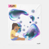Couverture Polaire fille faire bulle de savon (Devant)