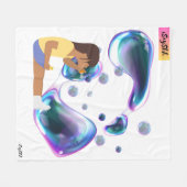 Couverture Polaire fille faire bulle de savon (Devant (Horizontal))