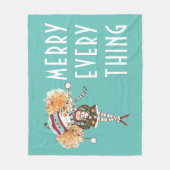 Couverture Polaire Fille fantaisiste Joyeux tout Noël  (Devant)