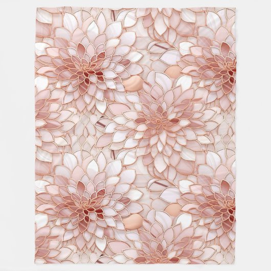 Couverture Polaire Fille Glam Rose Rose Or Floral (Devant)