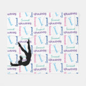 Couverture Polaire Fille Gymnastique Son Nom Plus De 6+ Caractère Lon (Devant (Horizontal))