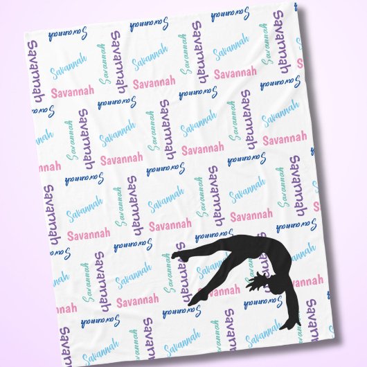 Couverture Polaire Fille Gymnastique Son Nom Plus De 6+ Caractère Lon
