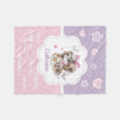 Couverture Polaire Fille mignonne nommée faite sur commande de chiot (Devant (Horizontal))