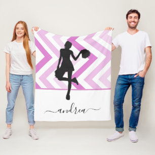 Couverture Polaire Fille moderne Cheer rose Pom-pom girl mignonne Nom