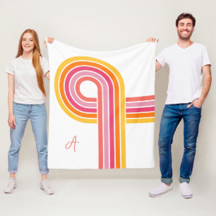 Couverture Polaire Fille moderne Couleurs lumineuses Motif à bandes c