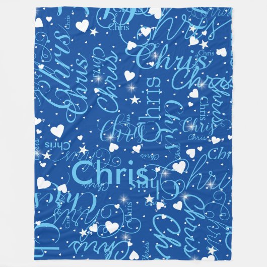 Couverture Polaire Fille Nom Fille Ciel personnalisé bleu (Devant)