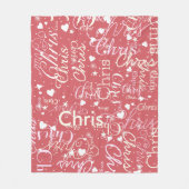 Couverture Polaire Fille Nom Fille Pamplemousse rose personnalisée (Devant)
