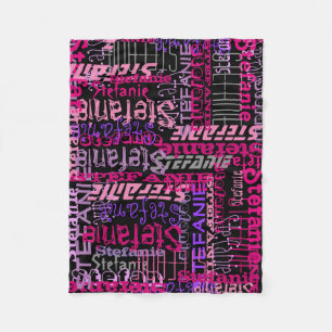 Couverture Polaire Fille nommée faite sur commande rose/noire