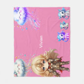 Couverture Polaire Fille nuit protection bébé dragons (Devant)