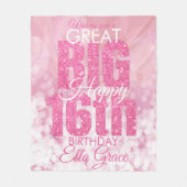 Couverture Polaire Fille Parties scintillant rose 16e Anniversaire Bl (Devant)