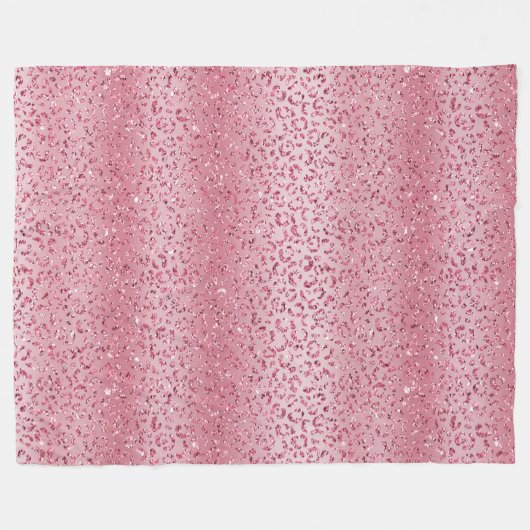 Couverture Polaire Fille Parties scintillant rose Leopard Ombre (Devant (Horizontal))