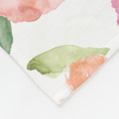 Couverture Polaire Fille Peach rose violet aquarelle Florale (Coin)